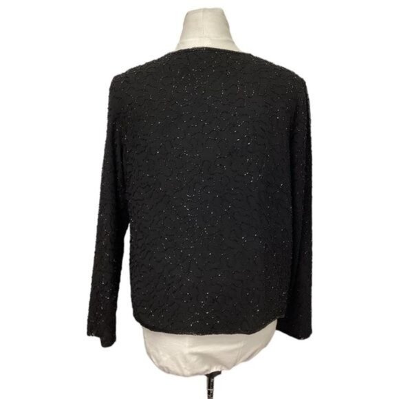 JMD New York VTG Women’s Neck Closure Open Front Sequin Formal Jacket, size PM - Picture 3 of 6